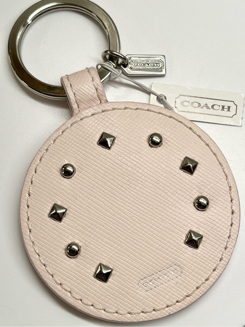Coach Studded Mirror Key Fob NWT